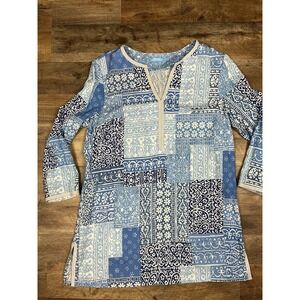 J MCLAUGHLIN‎ MULTI BLUE PRINT SHIRT - Size SMALL